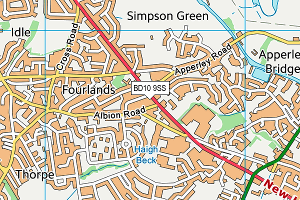 BD10 9SS map - OS VectorMap District (Ordnance Survey)