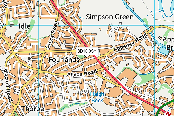 BD10 9SY map - OS VectorMap District (Ordnance Survey)