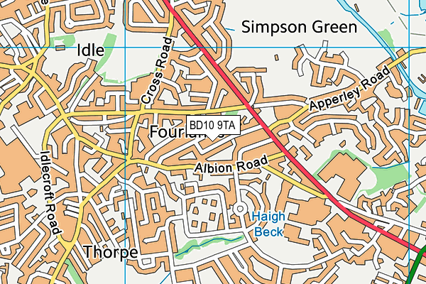 BD10 9TA map - OS VectorMap District (Ordnance Survey)