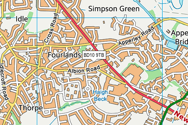 BD10 9TB map - OS VectorMap District (Ordnance Survey)