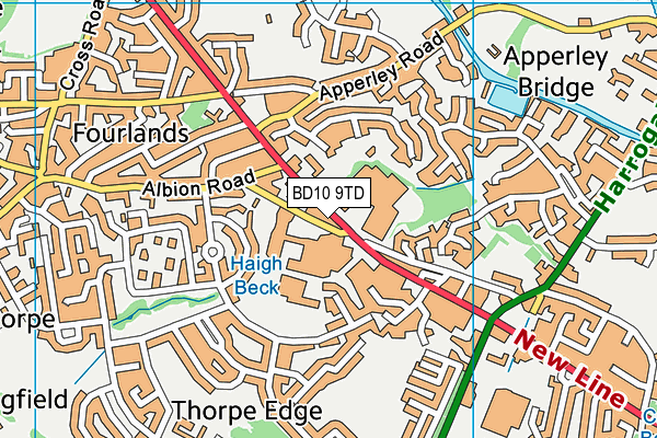 BD10 9TD map - OS VectorMap District (Ordnance Survey)