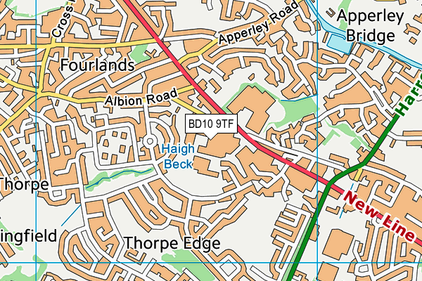 BD10 9TF map - OS VectorMap District (Ordnance Survey)