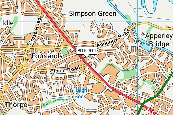 BD10 9TJ map - OS VectorMap District (Ordnance Survey)