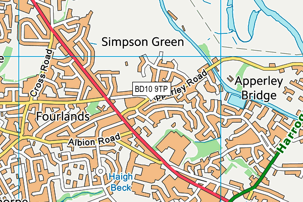 BD10 9TP map - OS VectorMap District (Ordnance Survey)