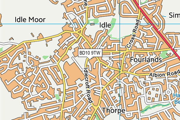 BD10 9TW map - OS VectorMap District (Ordnance Survey)