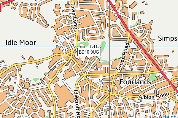 BD10 9UG map - OS VectorMap District (Ordnance Survey)