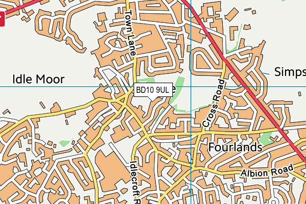 BD10 9UL map - OS VectorMap District (Ordnance Survey)