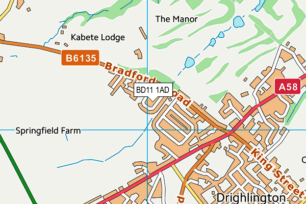 BD11 1AD map - OS VectorMap District (Ordnance Survey)