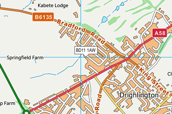 BD11 1AW map - OS VectorMap District (Ordnance Survey)