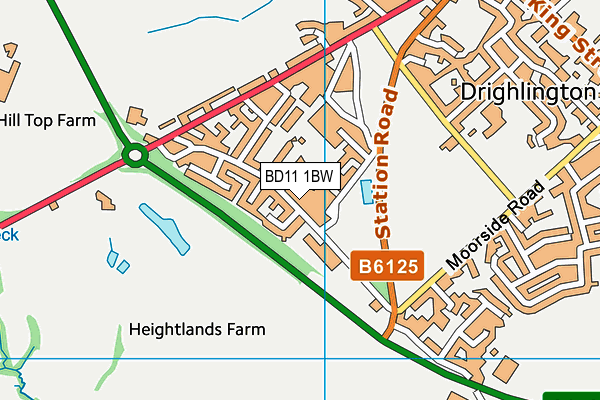 BD11 1BW map - OS VectorMap District (Ordnance Survey)