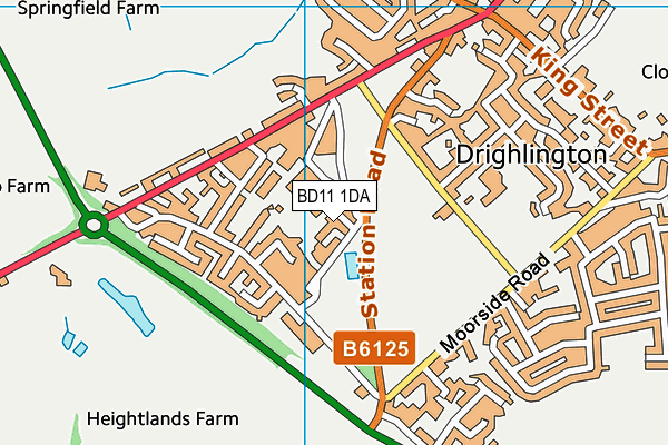 BD11 1DA map - OS VectorMap District (Ordnance Survey)