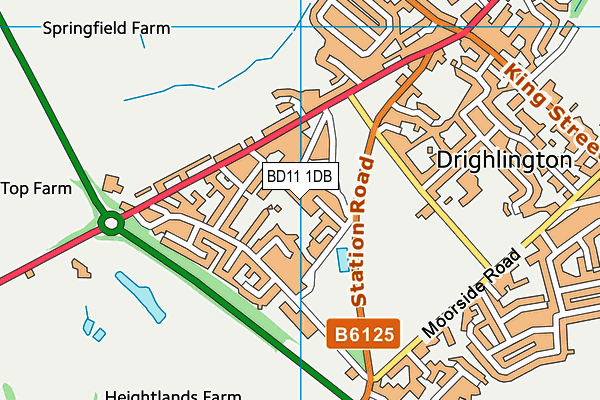 BD11 1DB map - OS VectorMap District (Ordnance Survey)