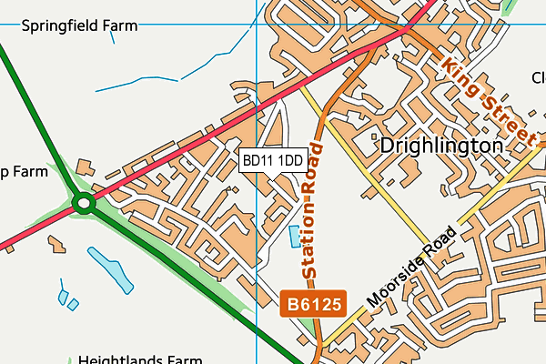 BD11 1DD map - OS VectorMap District (Ordnance Survey)