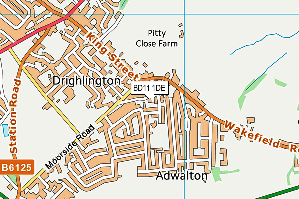 BD11 1DE map - OS VectorMap District (Ordnance Survey)
