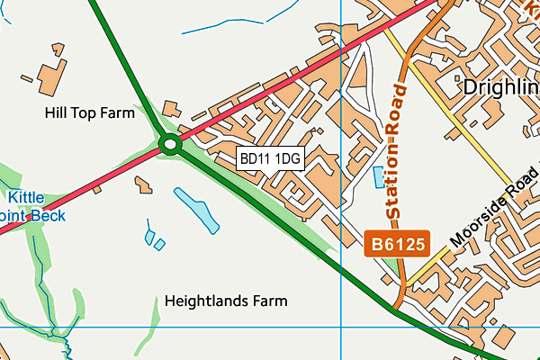 BD11 1DG map - OS VectorMap District (Ordnance Survey)