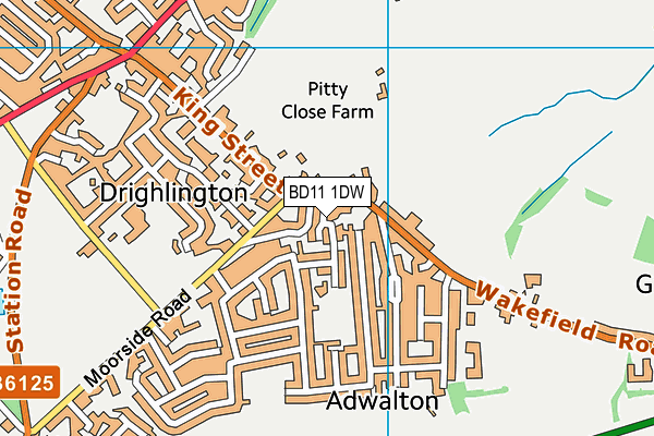 BD11 1DW map - OS VectorMap District (Ordnance Survey)