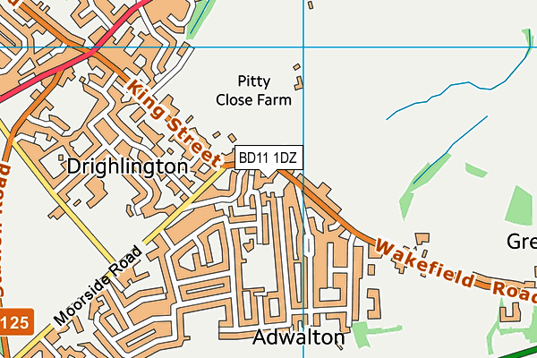 BD11 1DZ map - OS VectorMap District (Ordnance Survey)