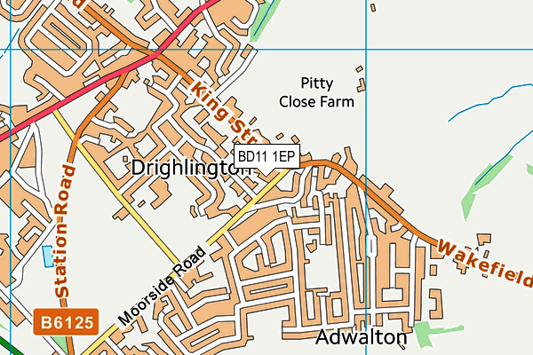 BD11 1EP map - OS VectorMap District (Ordnance Survey)