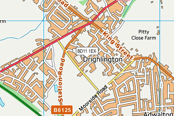 BD11 1EX map - OS VectorMap District (Ordnance Survey)
