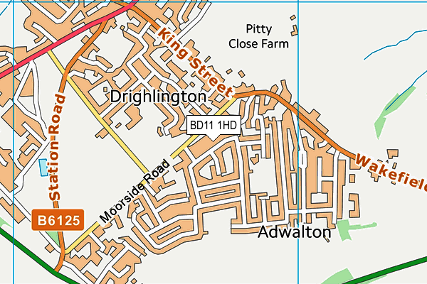 BD11 1HD map - OS VectorMap District (Ordnance Survey)