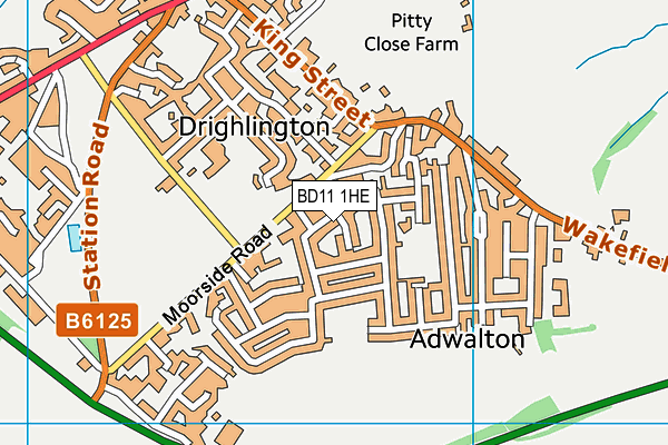BD11 1HE map - OS VectorMap District (Ordnance Survey)