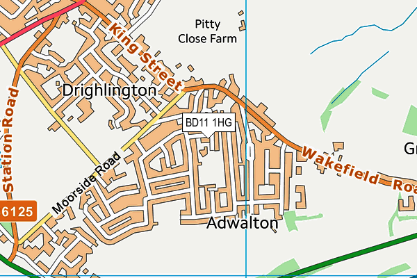 Adwalton Cricket Club map (BD11 1HG) - OS VectorMap District (Ordnance Survey)