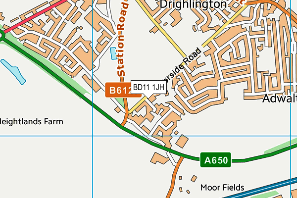BD11 1JH map - OS VectorMap District (Ordnance Survey)