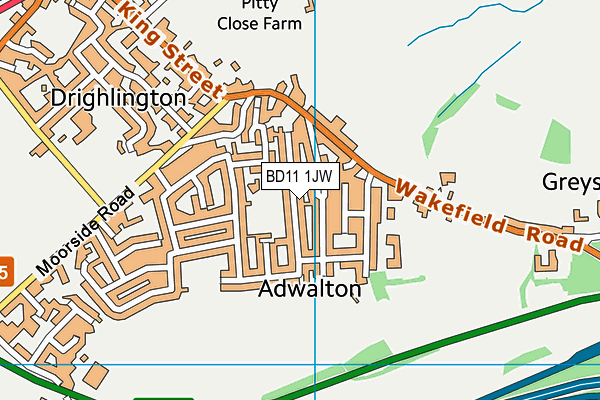 BD11 1JW map - OS VectorMap District (Ordnance Survey)