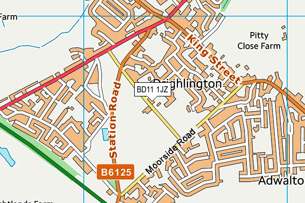 Adwalton Moor map (BD11 1JZ) - OS VectorMap District (Ordnance Survey)