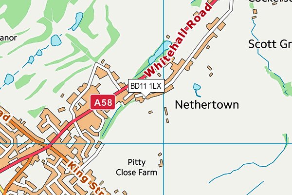 BD11 1LX map - OS VectorMap District (Ordnance Survey)