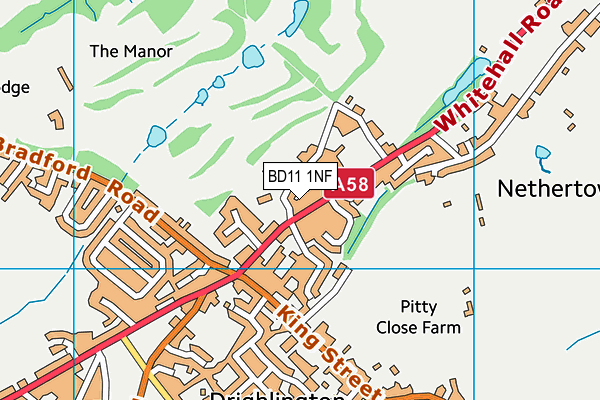 BD11 1NF map - OS VectorMap District (Ordnance Survey)