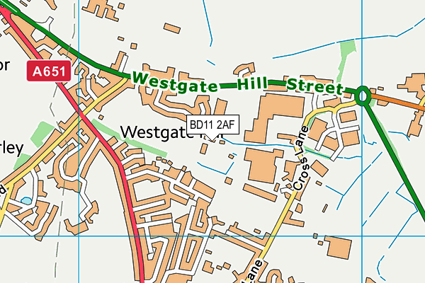 BD11 2AF map - OS VectorMap District (Ordnance Survey)