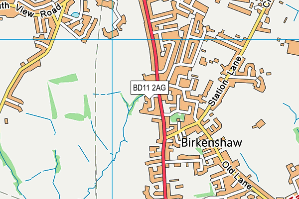 BD11 2AG map - OS VectorMap District (Ordnance Survey)