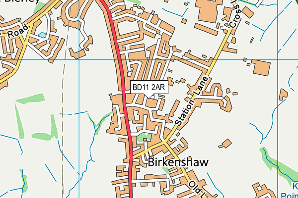 BD11 2AR map - OS VectorMap District (Ordnance Survey)