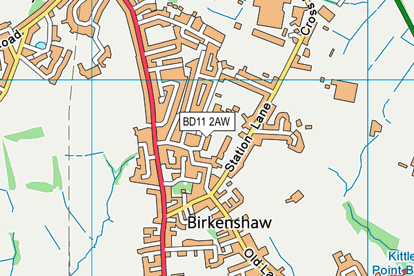BD11 2AW map - OS VectorMap District (Ordnance Survey)