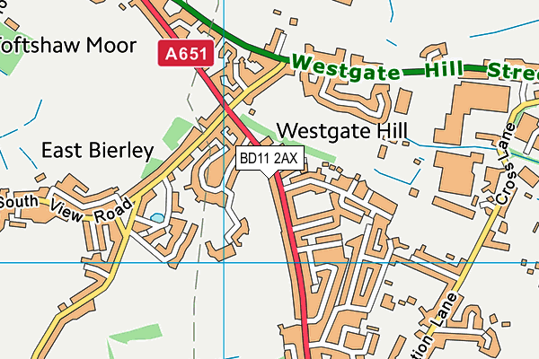 BD11 2AX map - OS VectorMap District (Ordnance Survey)