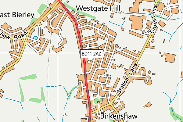 BD11 2AZ map - OS VectorMap District (Ordnance Survey)