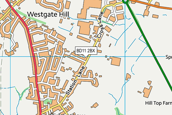 BD11 2BX map - OS VectorMap District (Ordnance Survey)