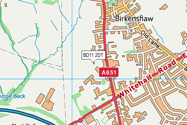 BD11 2DT map - OS VectorMap District (Ordnance Survey)