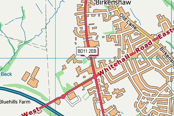 BD11 2EB map - OS VectorMap District (Ordnance Survey)