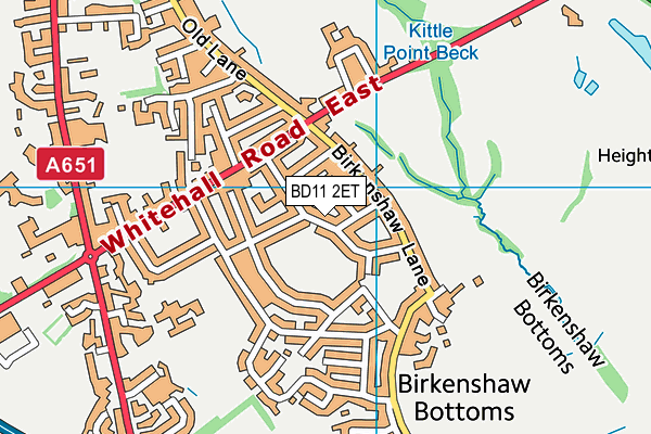 Kingsley Recreation Ground map (BD11 2ET) - OS VectorMap District (Ordnance Survey)