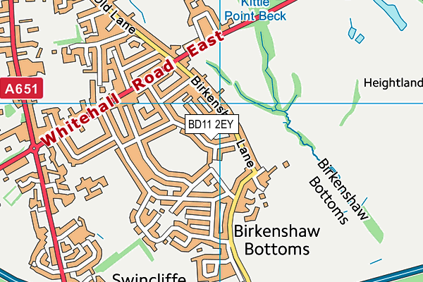 BD11 2EY map - OS VectorMap District (Ordnance Survey)