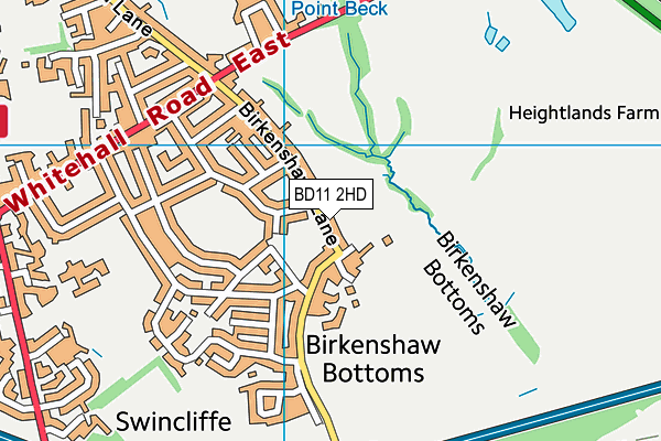 BD11 2HD map - OS VectorMap District (Ordnance Survey)