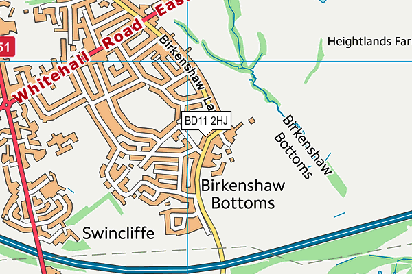 BD11 2HJ map - OS VectorMap District (Ordnance Survey)