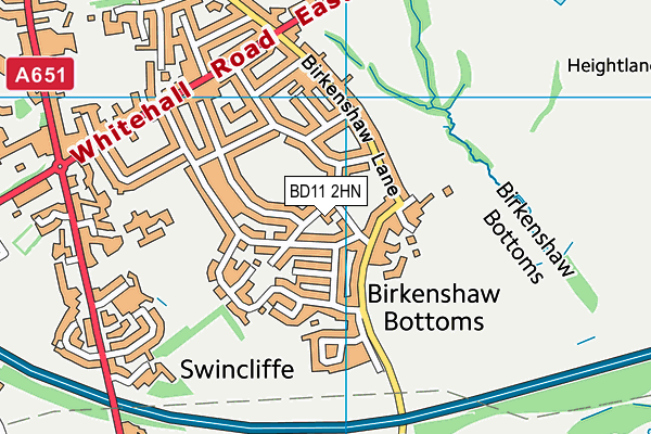 BD11 2HN map - OS VectorMap District (Ordnance Survey)