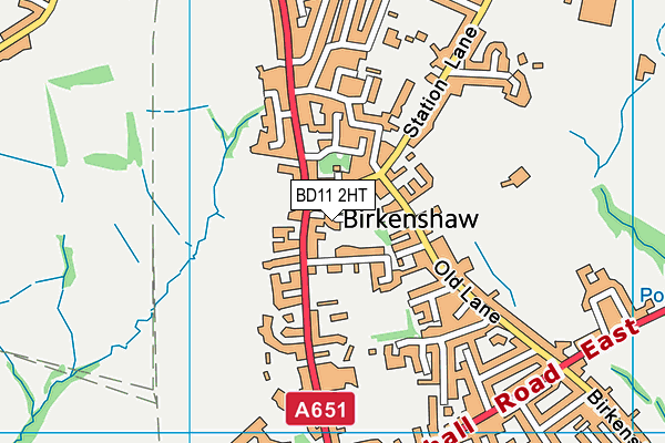 BD11 2HT map - OS VectorMap District (Ordnance Survey)