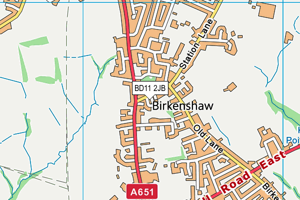 BD11 2JB map - OS VectorMap District (Ordnance Survey)