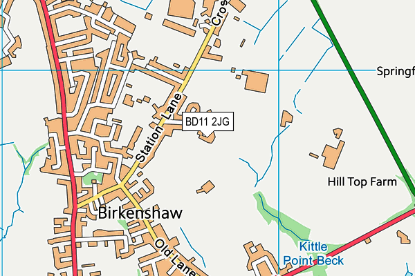 BD11 2JG map - OS VectorMap District (Ordnance Survey)