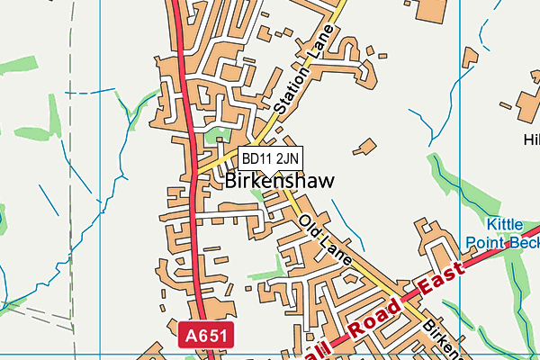 BD11 2JN map - OS VectorMap District (Ordnance Survey)
