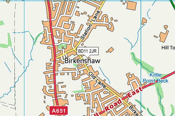 BD11 2JR map - OS VectorMap District (Ordnance Survey)